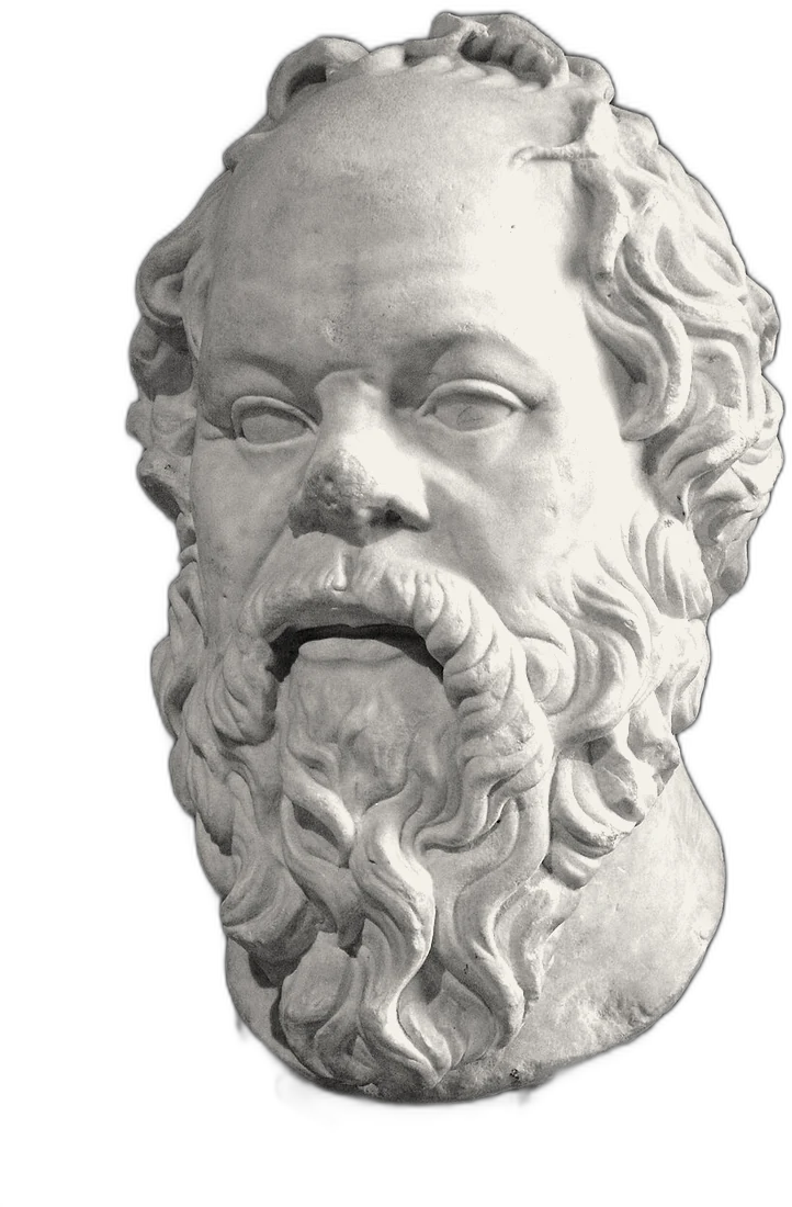 Foto bust marmer Sokrates, salinan Romawi abad ke-1 M dari karya Lysippos, Museum Louvre